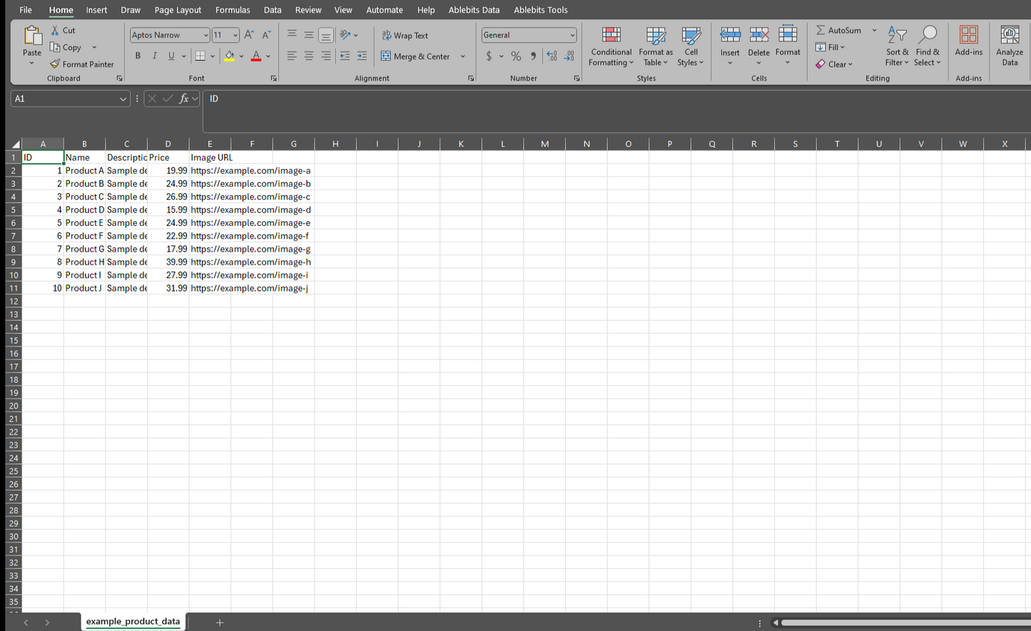Software interface with a list of file names on a white background